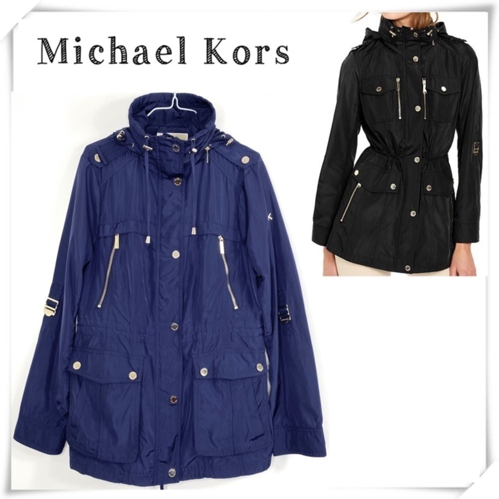 Michael Michael Kors Hooded Anorak Jacket Navy